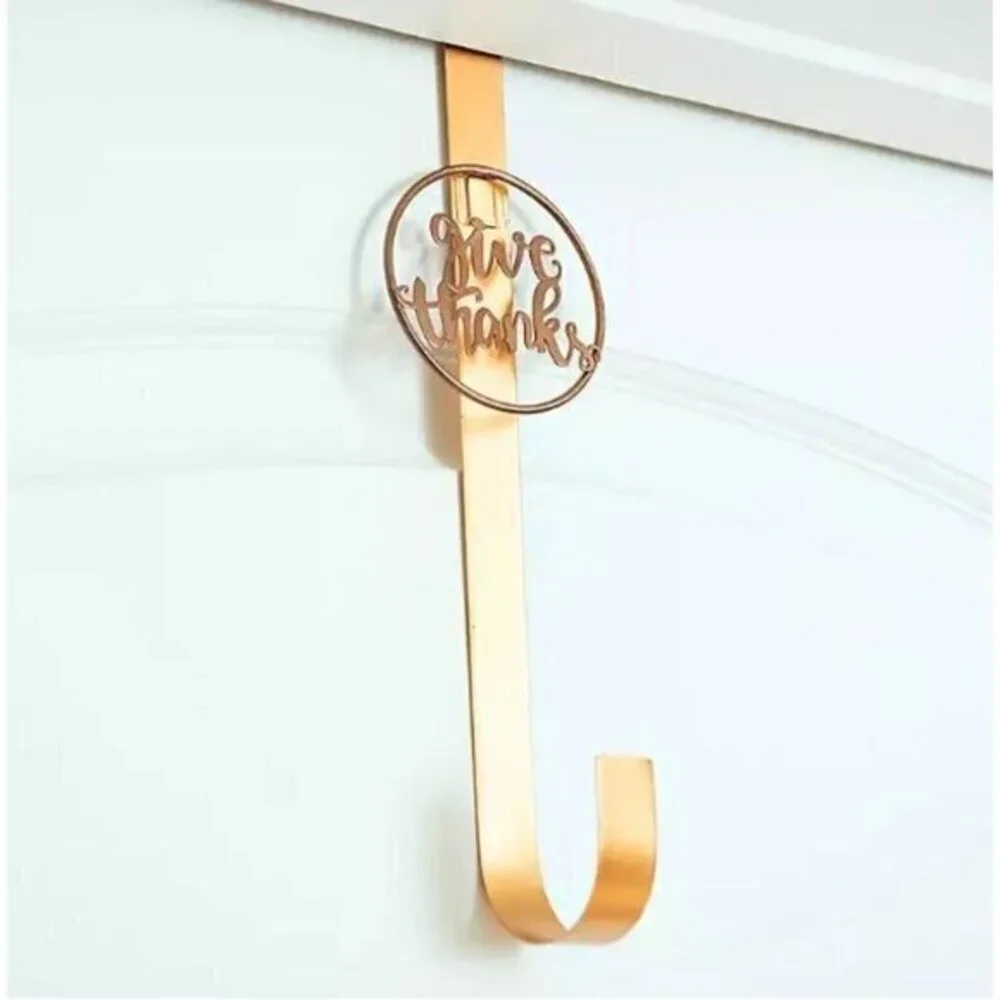 Give Thanks‎ Wreath Hanger Over Door Holder Autumn Fall Thanksgiving Decor NWT